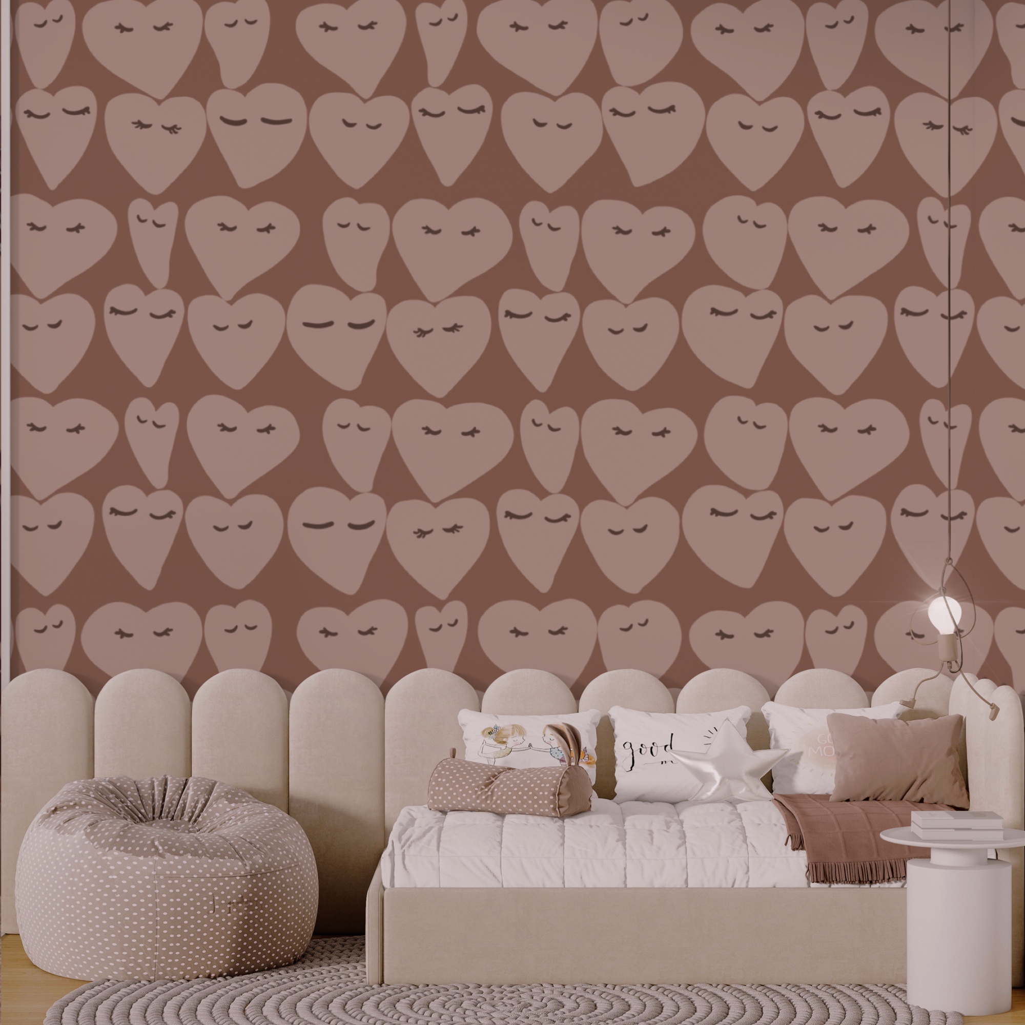 Vzory srdce šířící všude radost