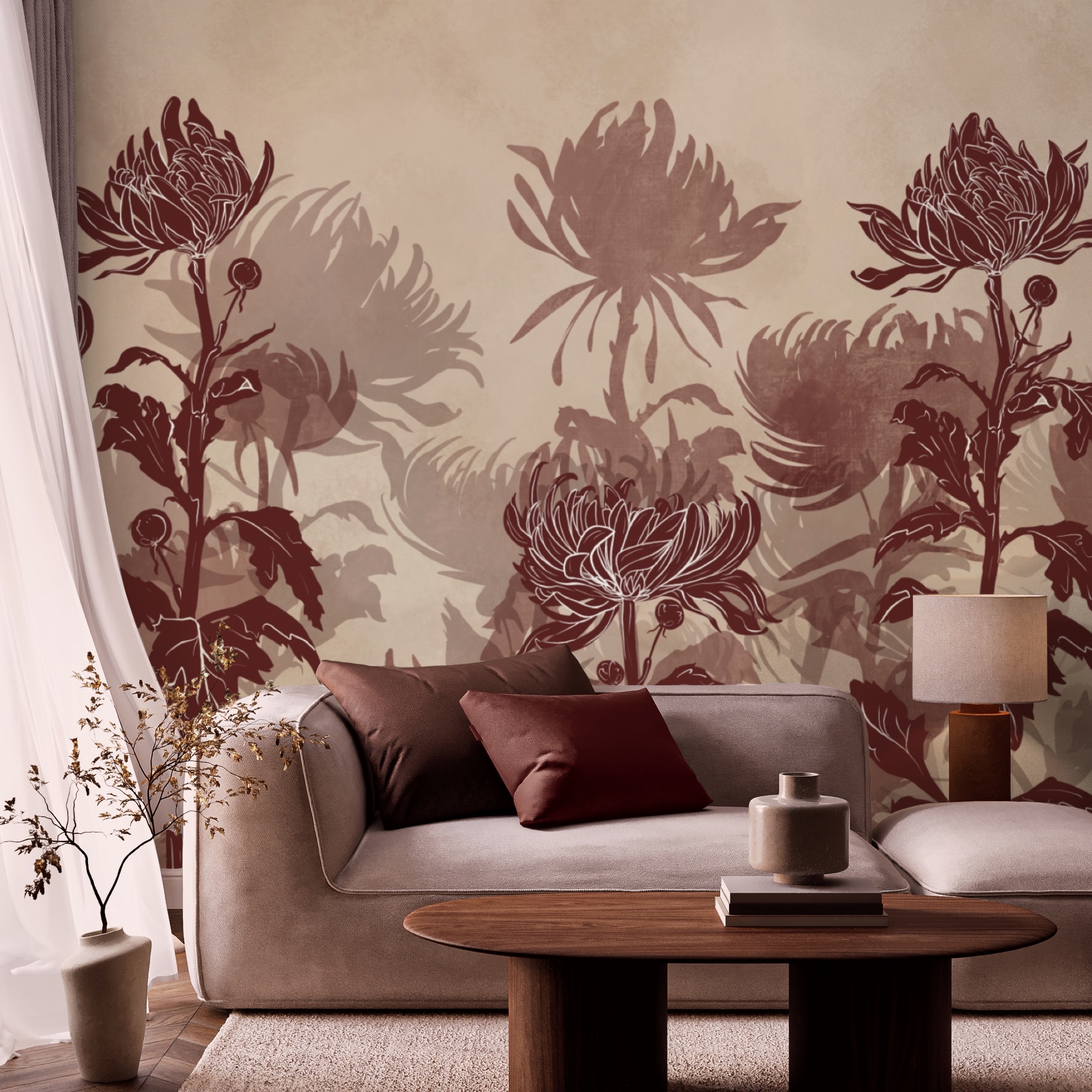 Kresba květin a listů