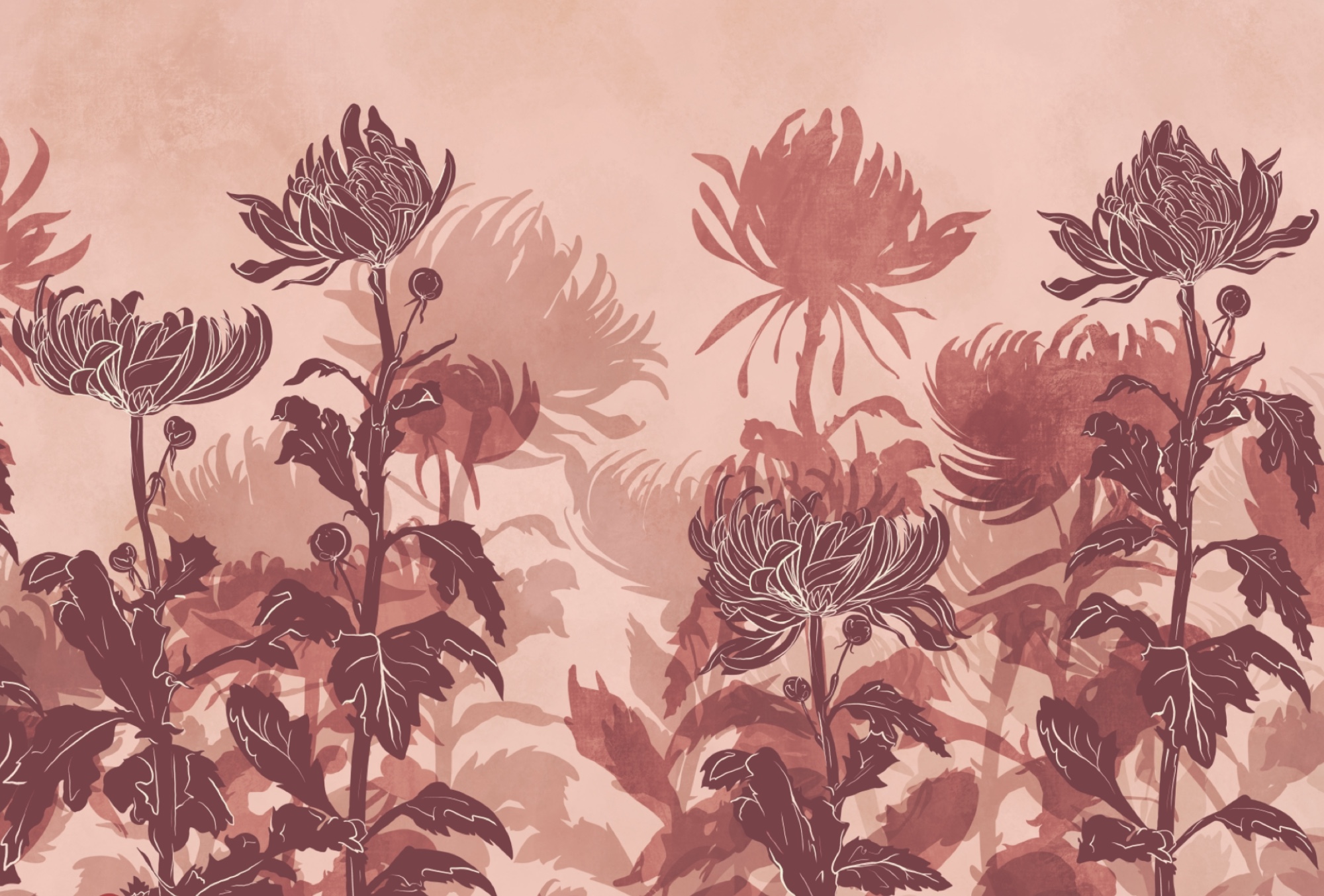 Drawing of flowers and leaves