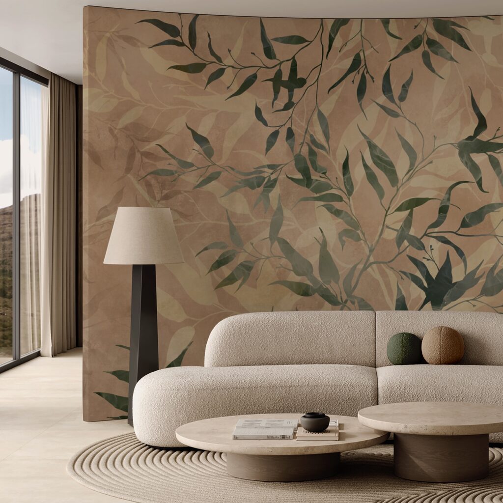 Přírodní zeleň na texturovaném pozadí