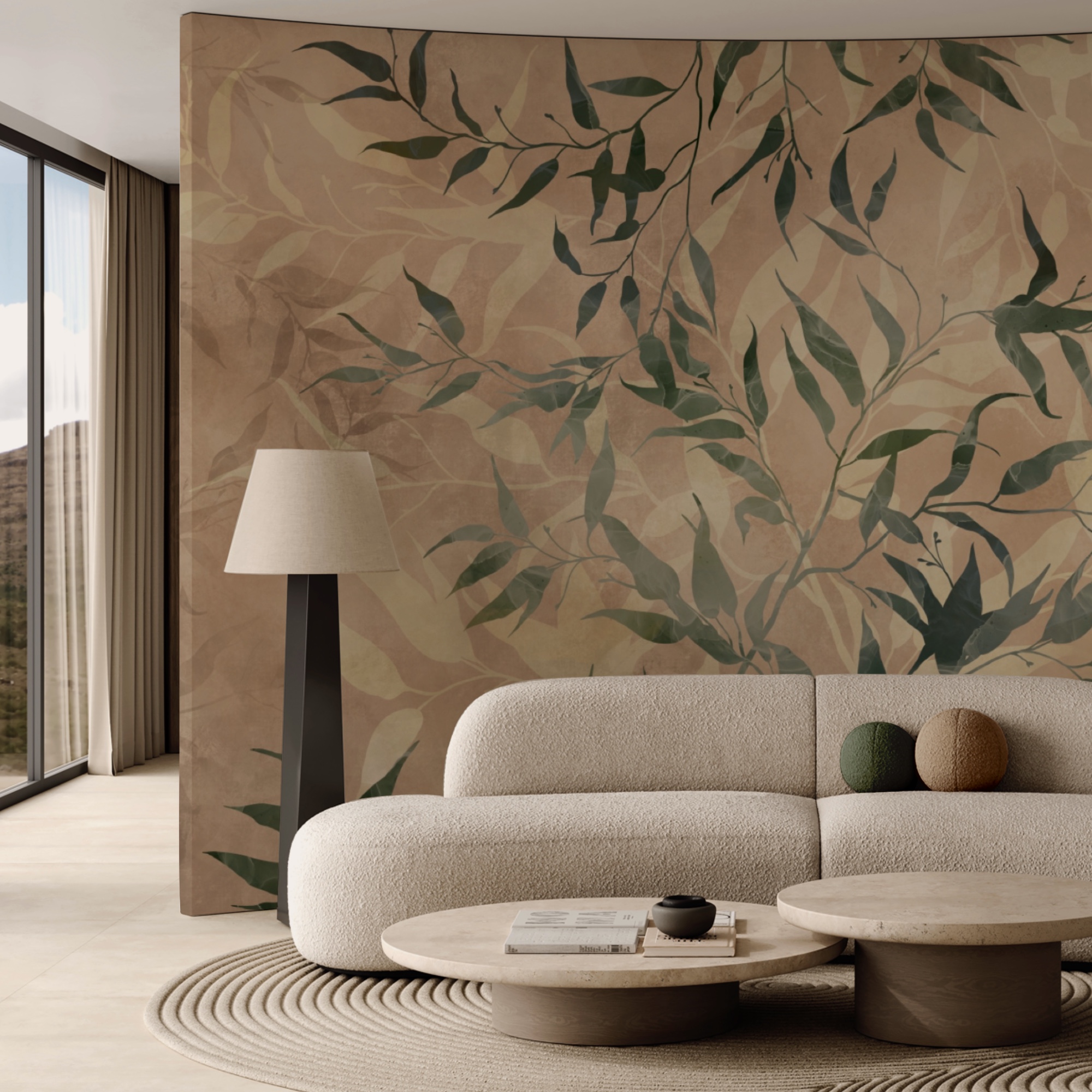 Přírodní zeleň na texturovaném pozadí