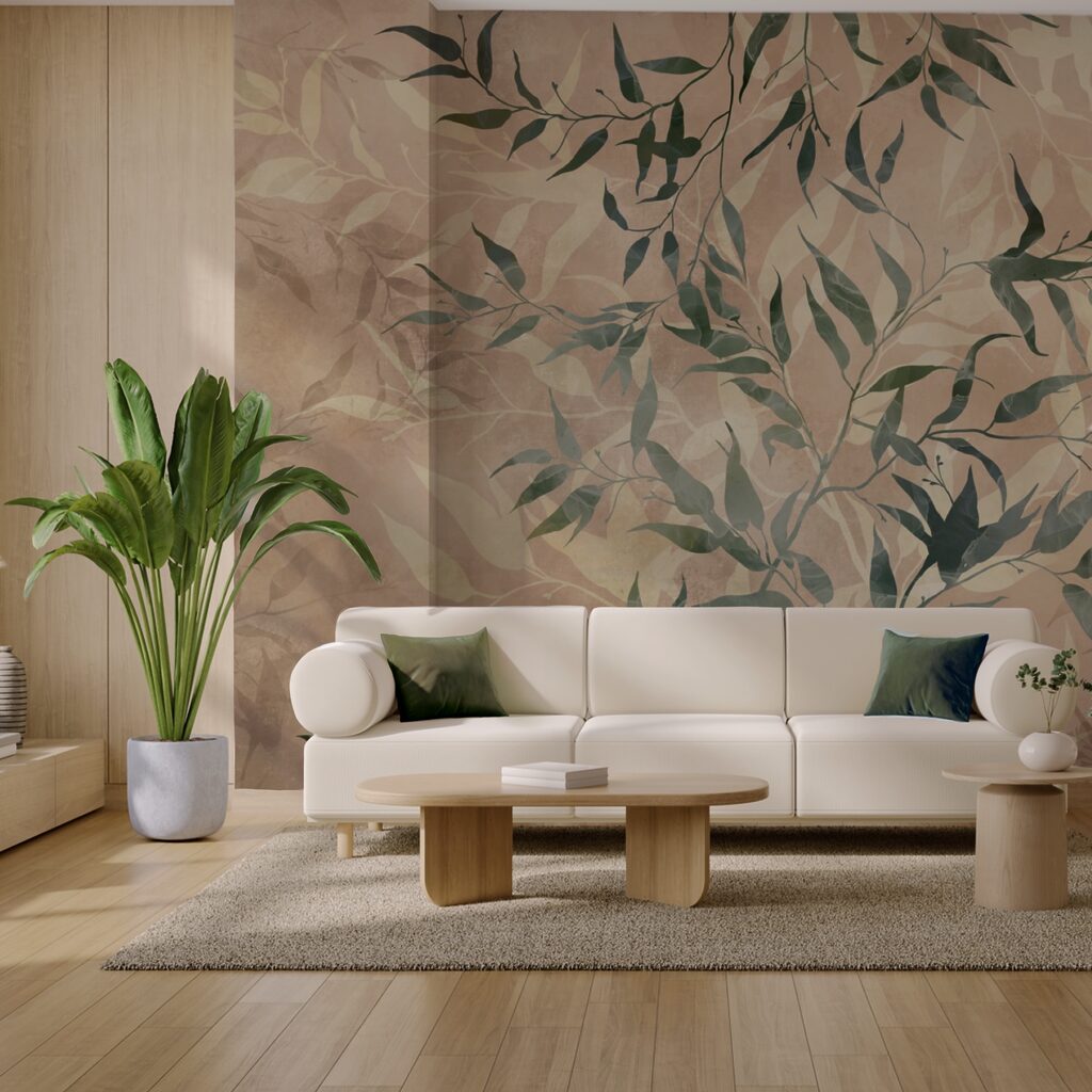 Přírodní zeleň na texturovaném pozadí