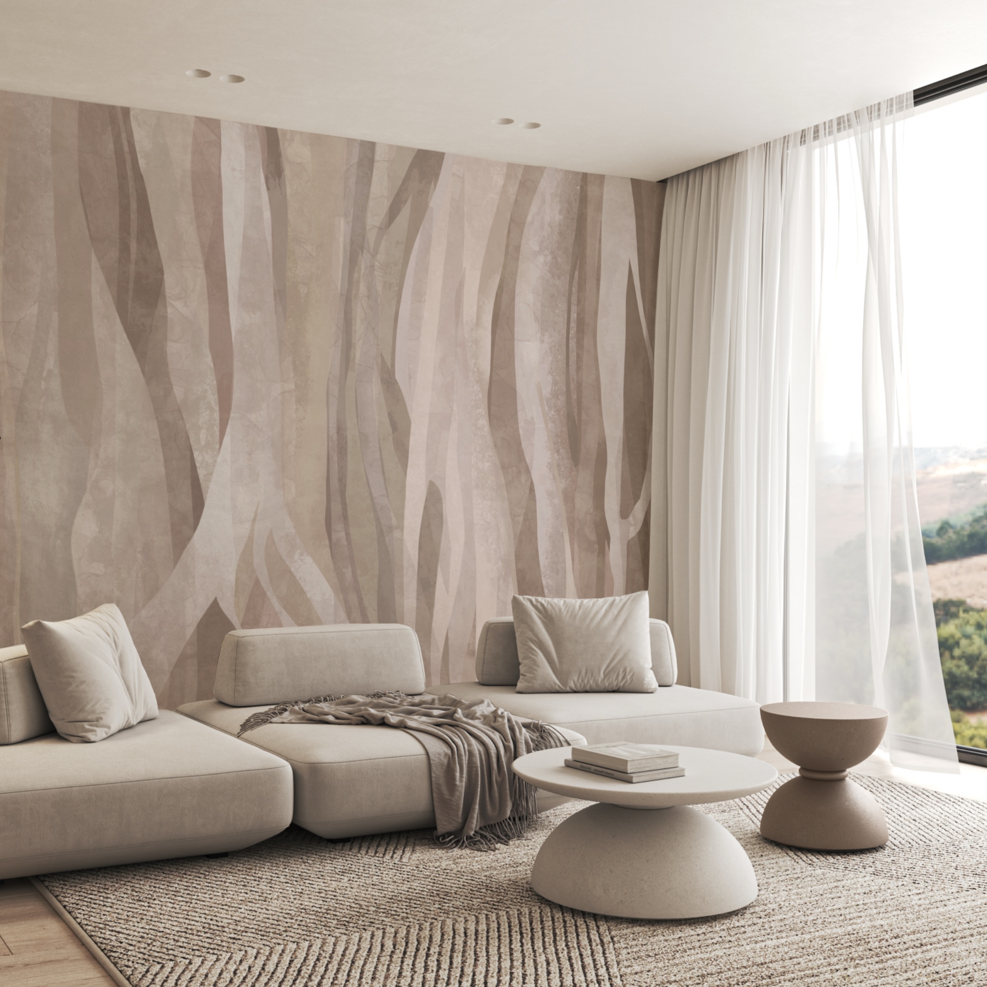 Abstraktní přírodní vzory v jemných odstínech