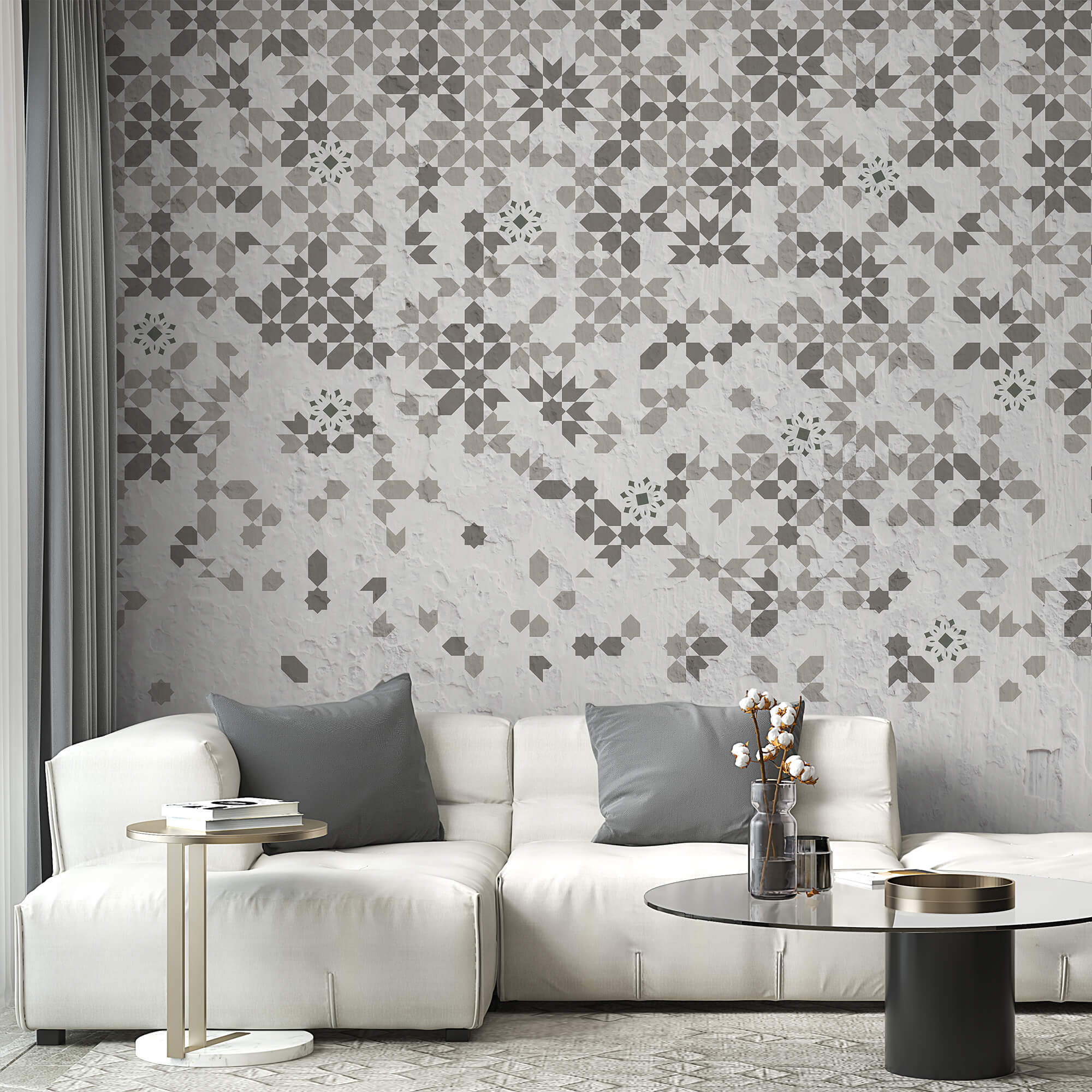 Stěna s mnoha různými vzory