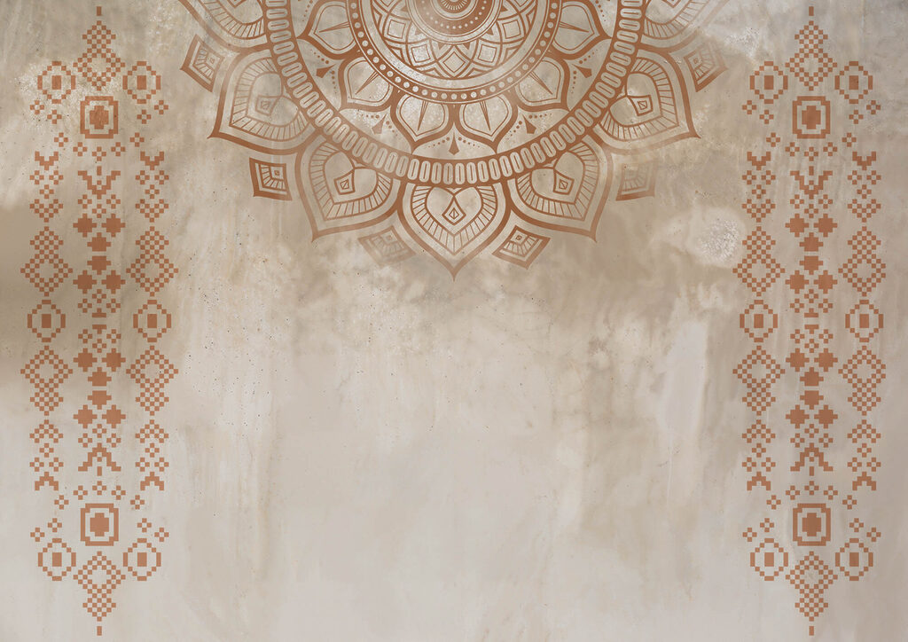 Bílá a hnědá mandala Bílá a hnědá mandala