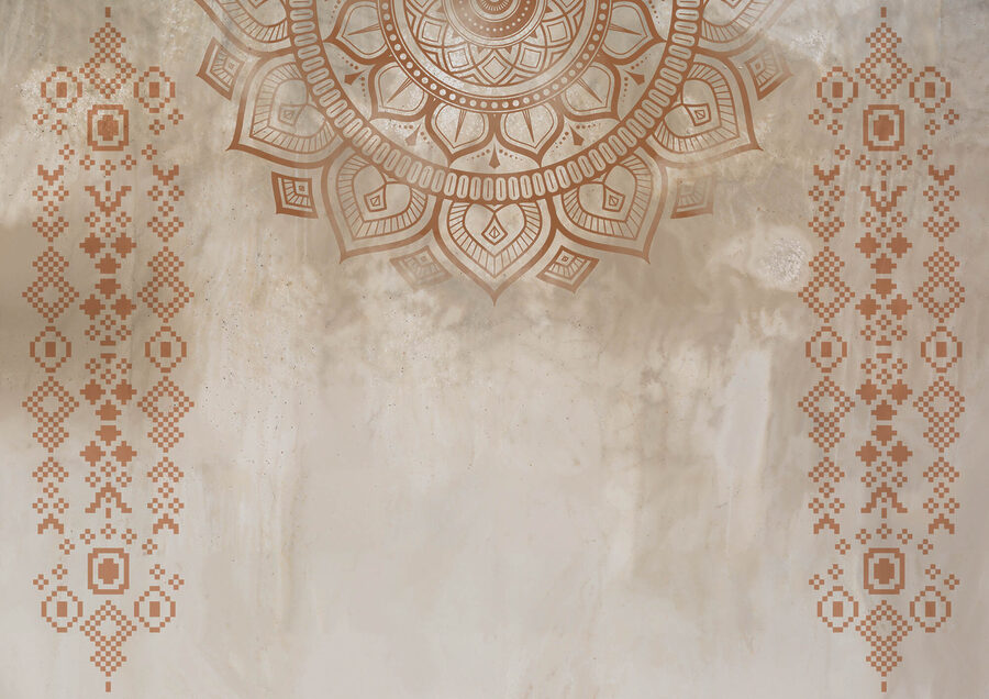 Bílá a hnědá mandala Bílá a hnědá mandala
