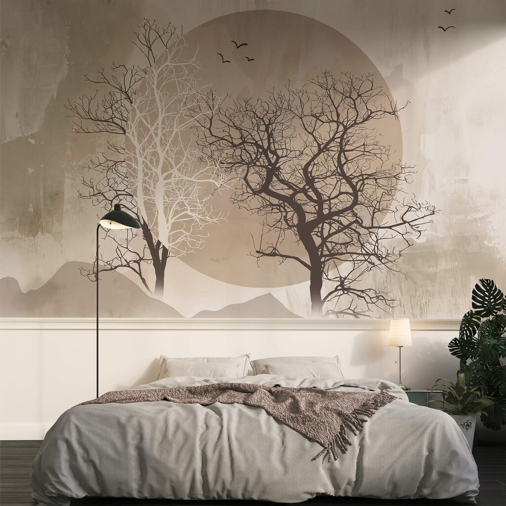 Malba stromů a slunce