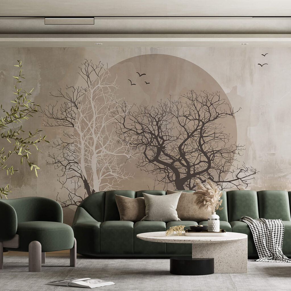 Malba stromů a slunce