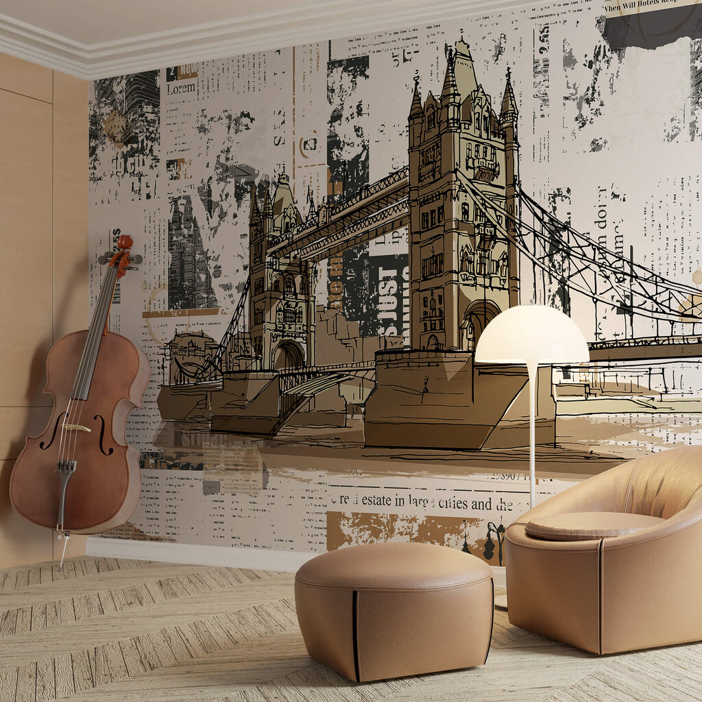 Kresba mostu přes řeku