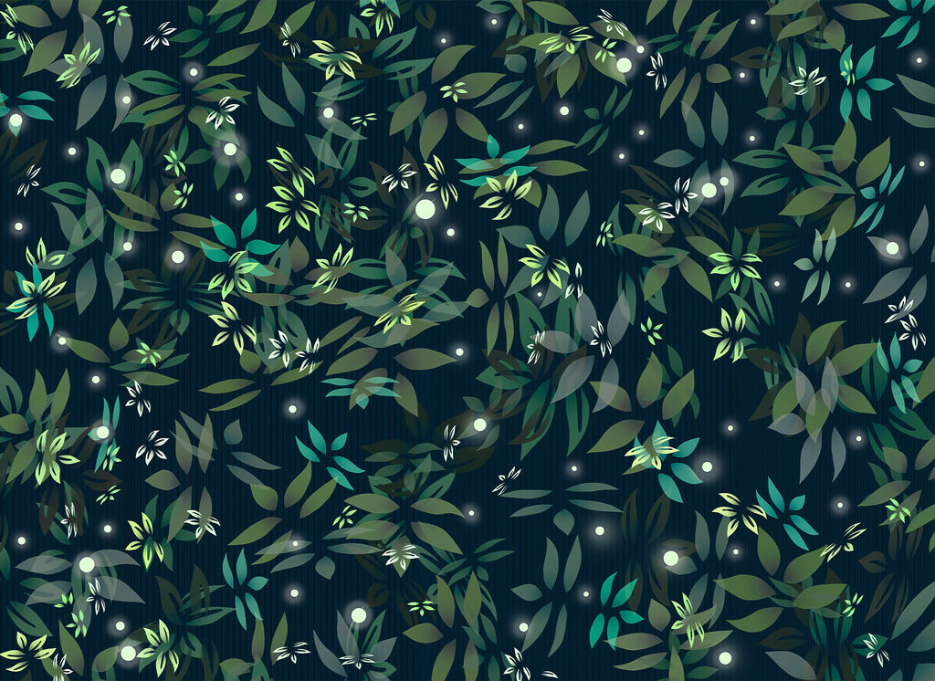 Pattern of leaves and dots Pattern of leaves and dots