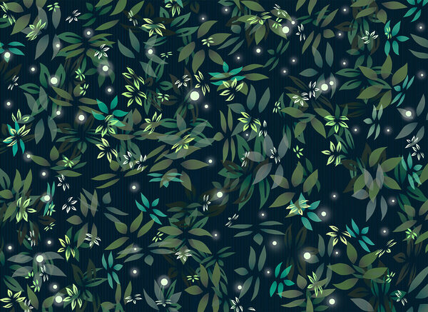 Pattern of leaves and dots Pattern of leaves and dots