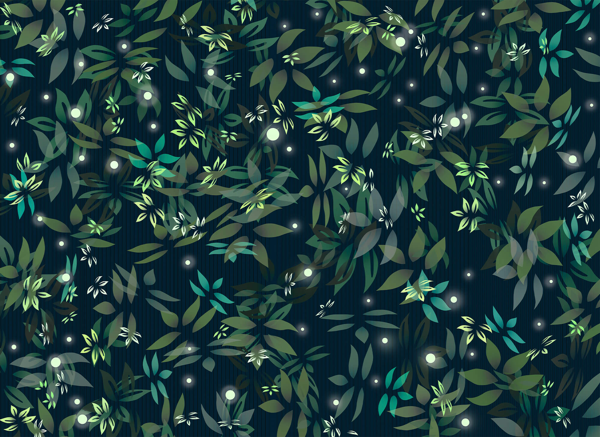 Pattern of leaves and dots Pattern of leaves and dots