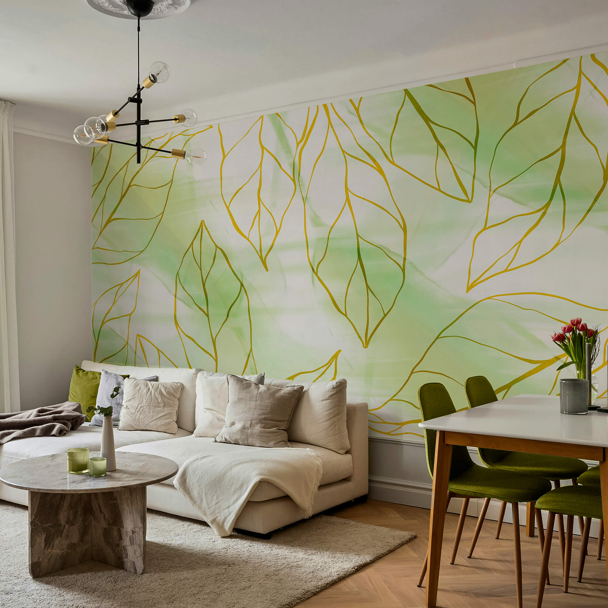 Vzor listů na bílém povrchu