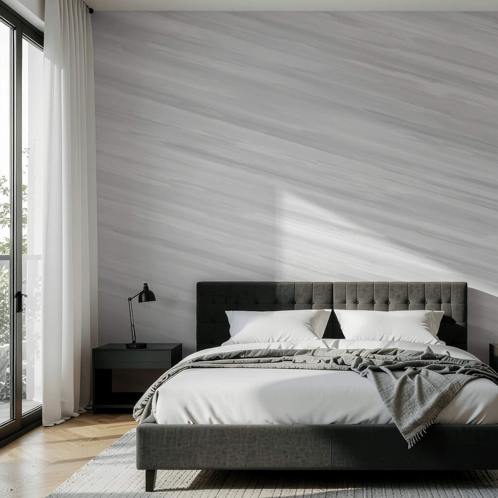 Bílý a šedý pruhovaný povrch