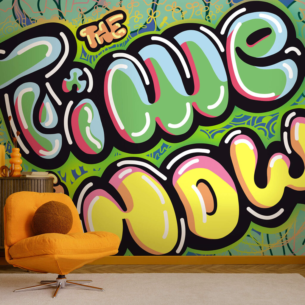 Barevné graffiti na zeleném pozadí Barevné graffiti na zeleném pozadí