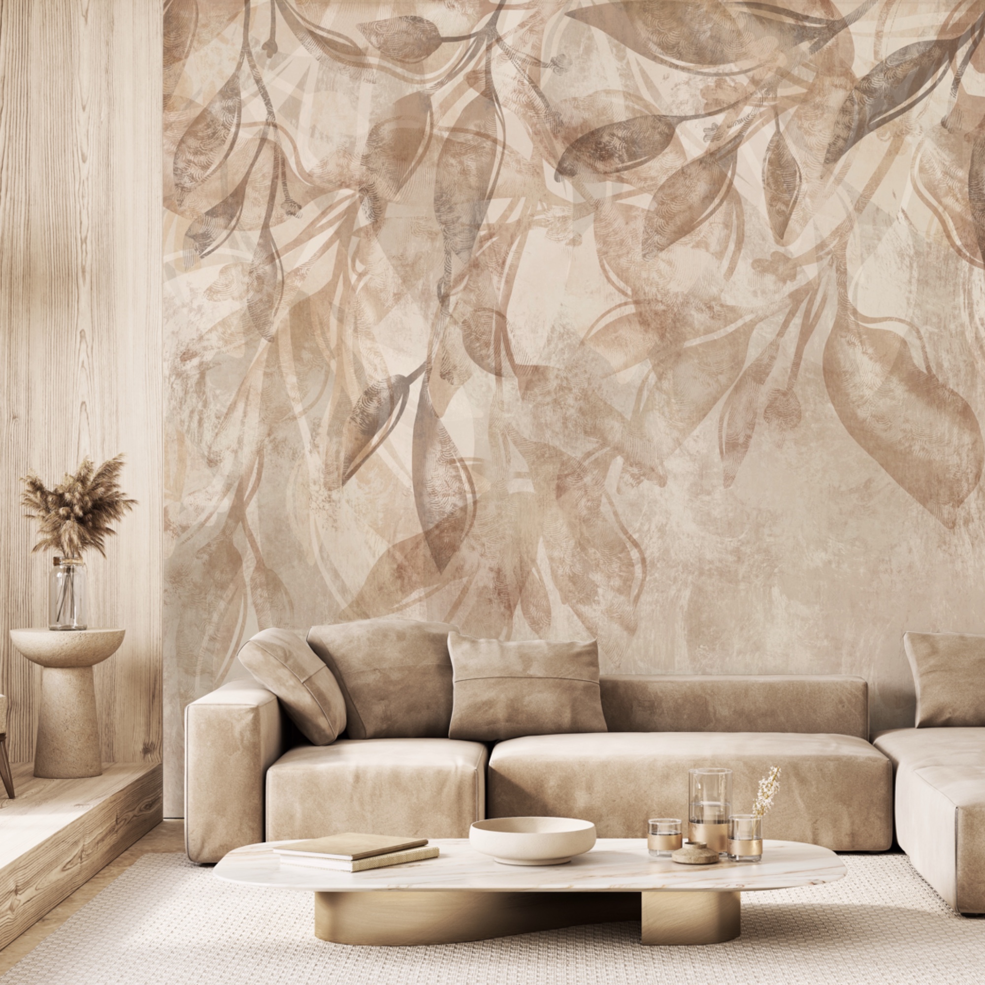 Jemné listy v měkkých tónech