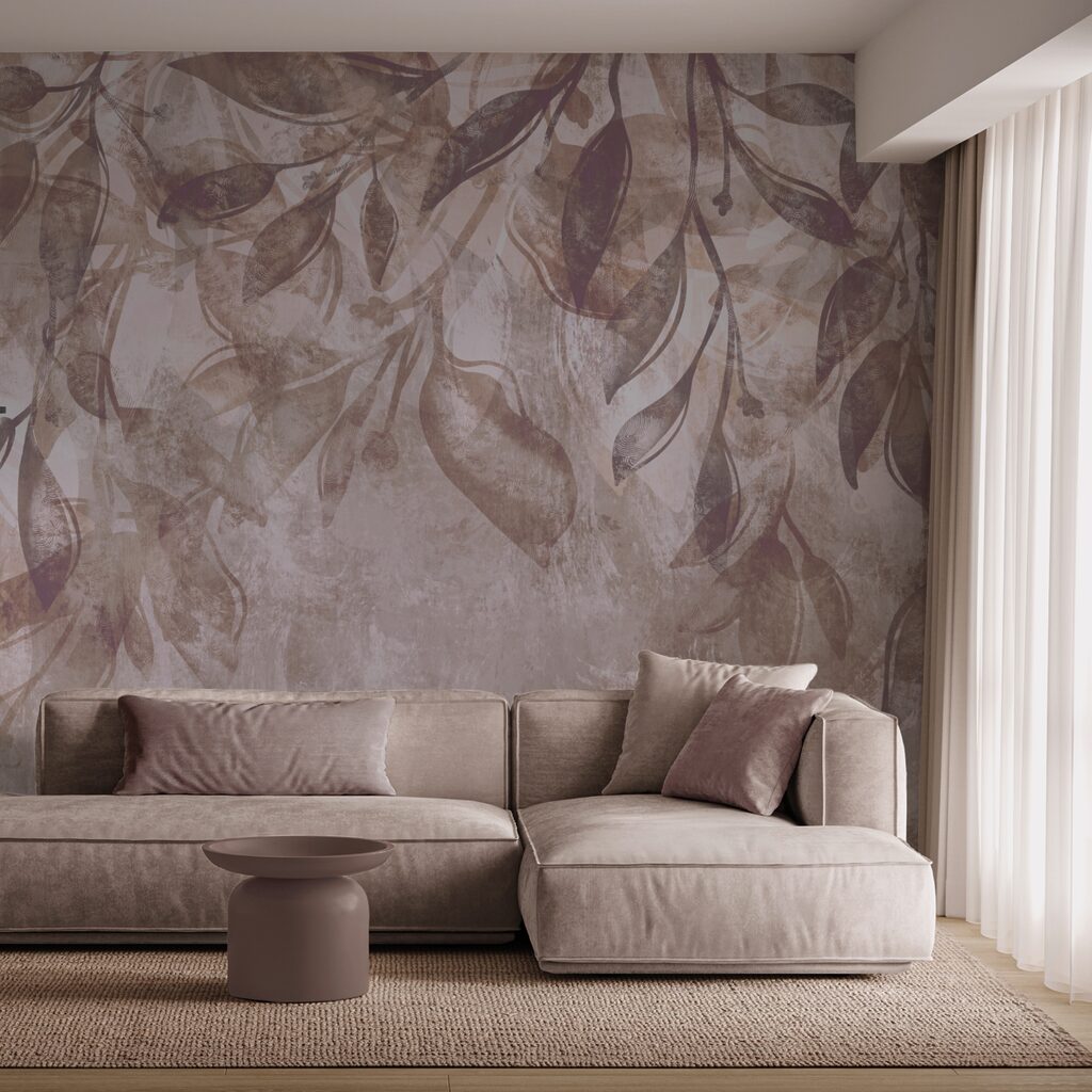 Pohybující se listí v jemných odstínech