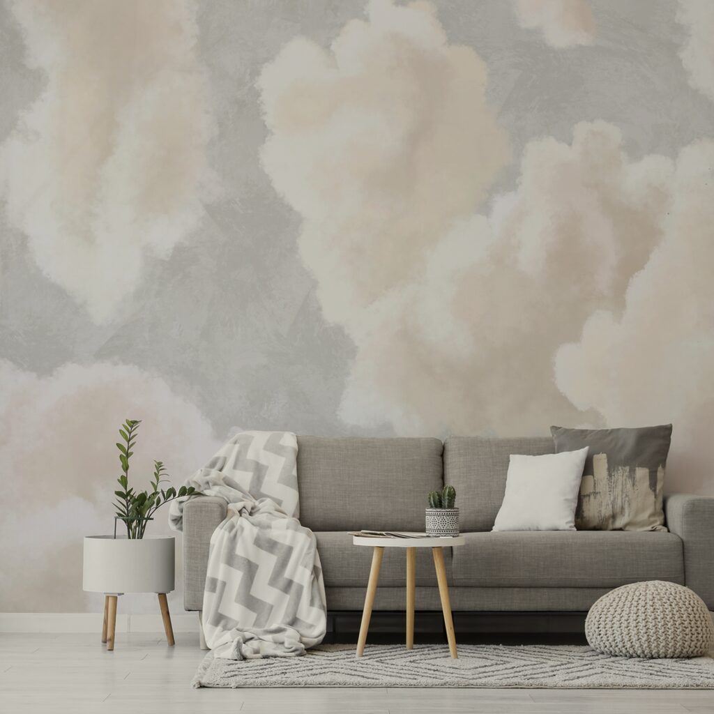 Měkká oblaka plující po klidné obloze