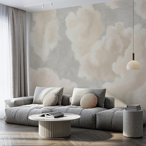 Měkká oblaka plující po klidné obloze