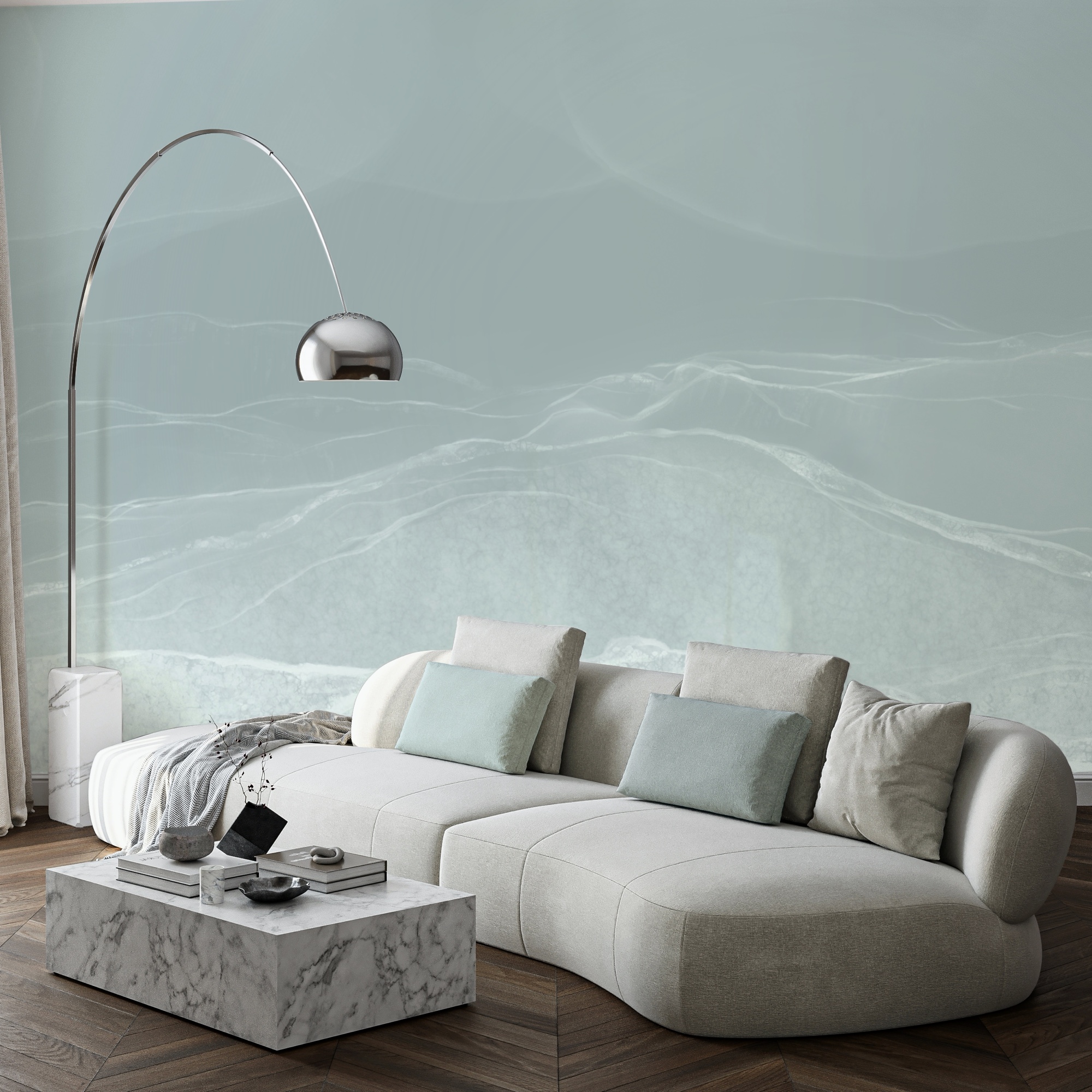 Bílá a šedá krajina