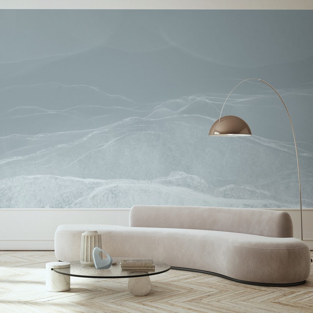 Bílá a šedá krajina