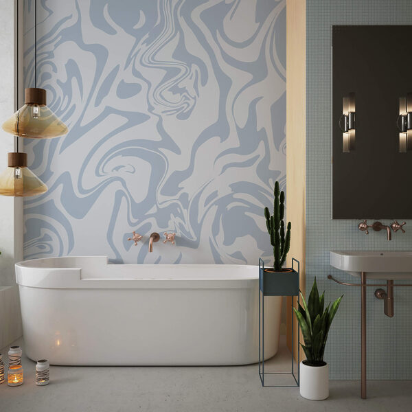 Vlny jemných modrých tónů vířící