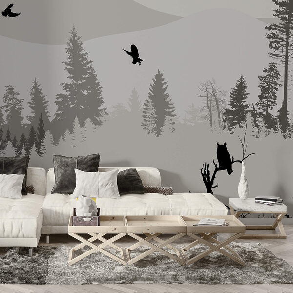 Ptáci letící nad zasněženou horou