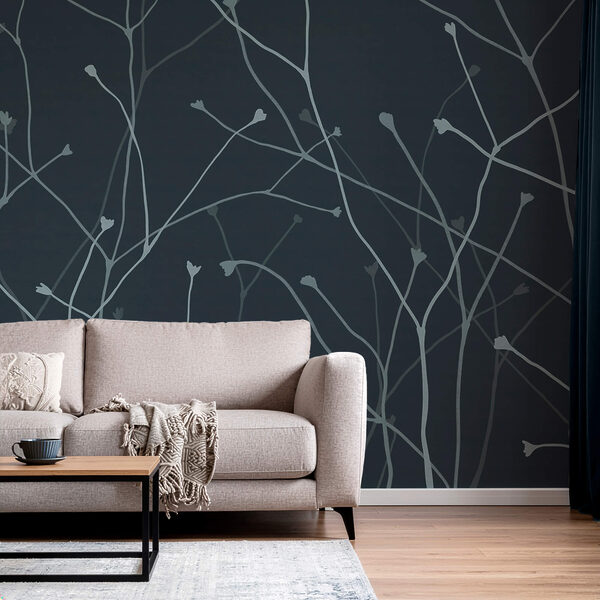 Jemné větve na tmavém pozadí