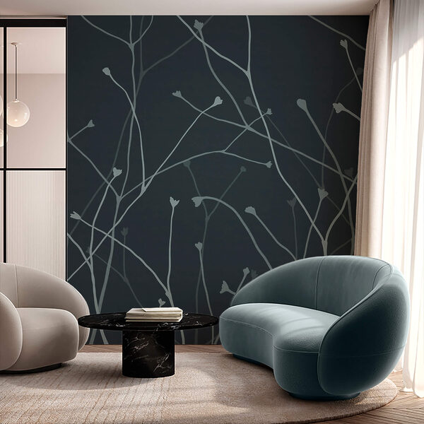 Jemné větve na tmavém pozadí