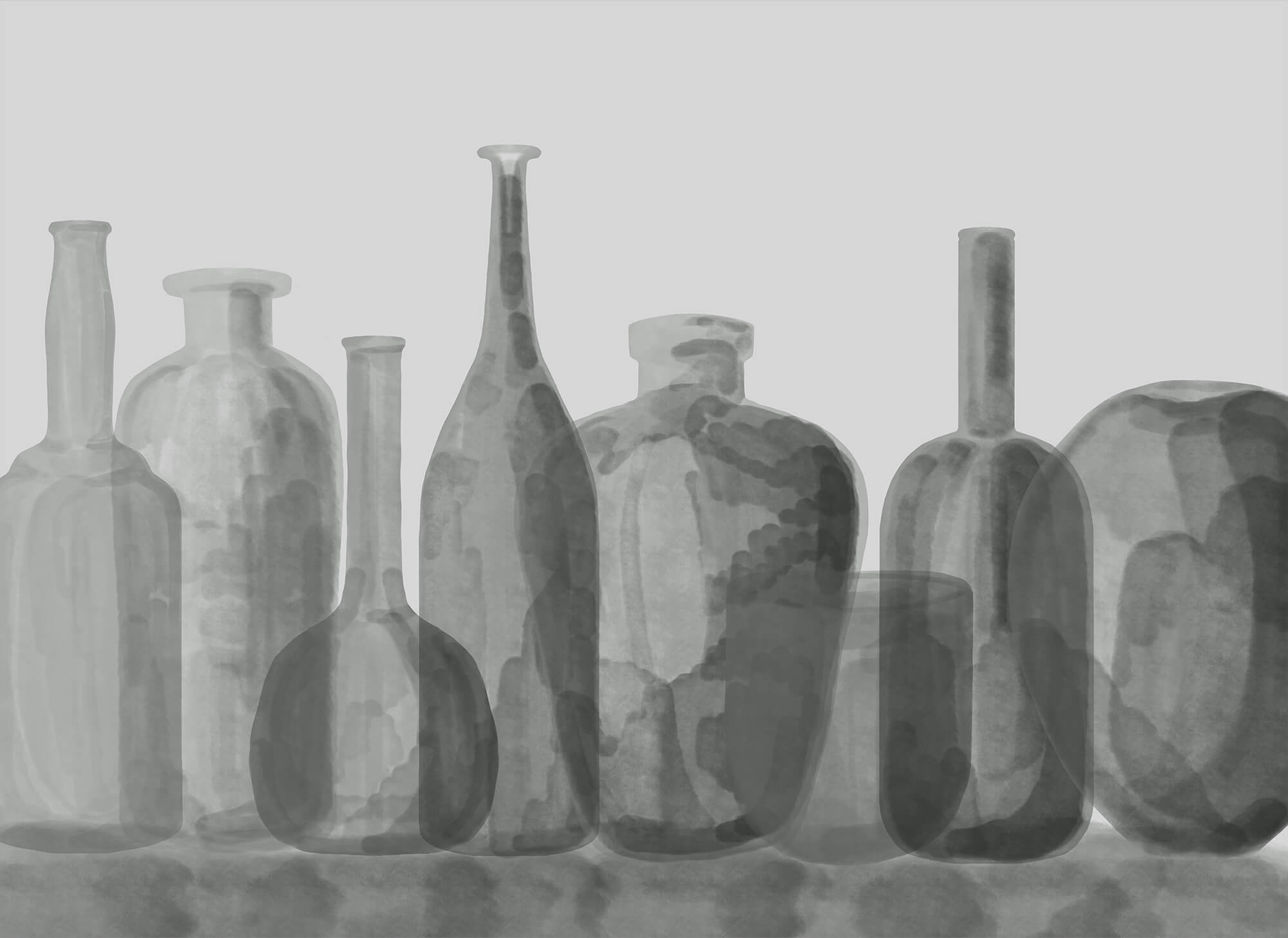 Group of glass bottles