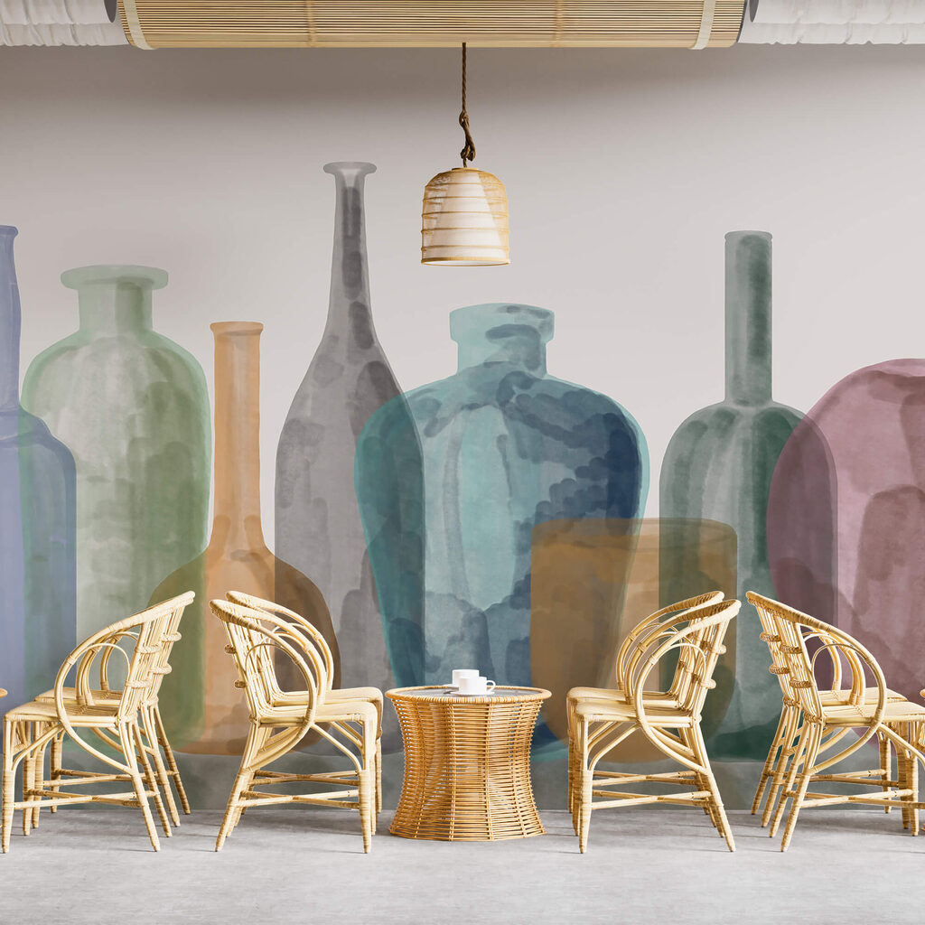 Skupina skleněných lahví