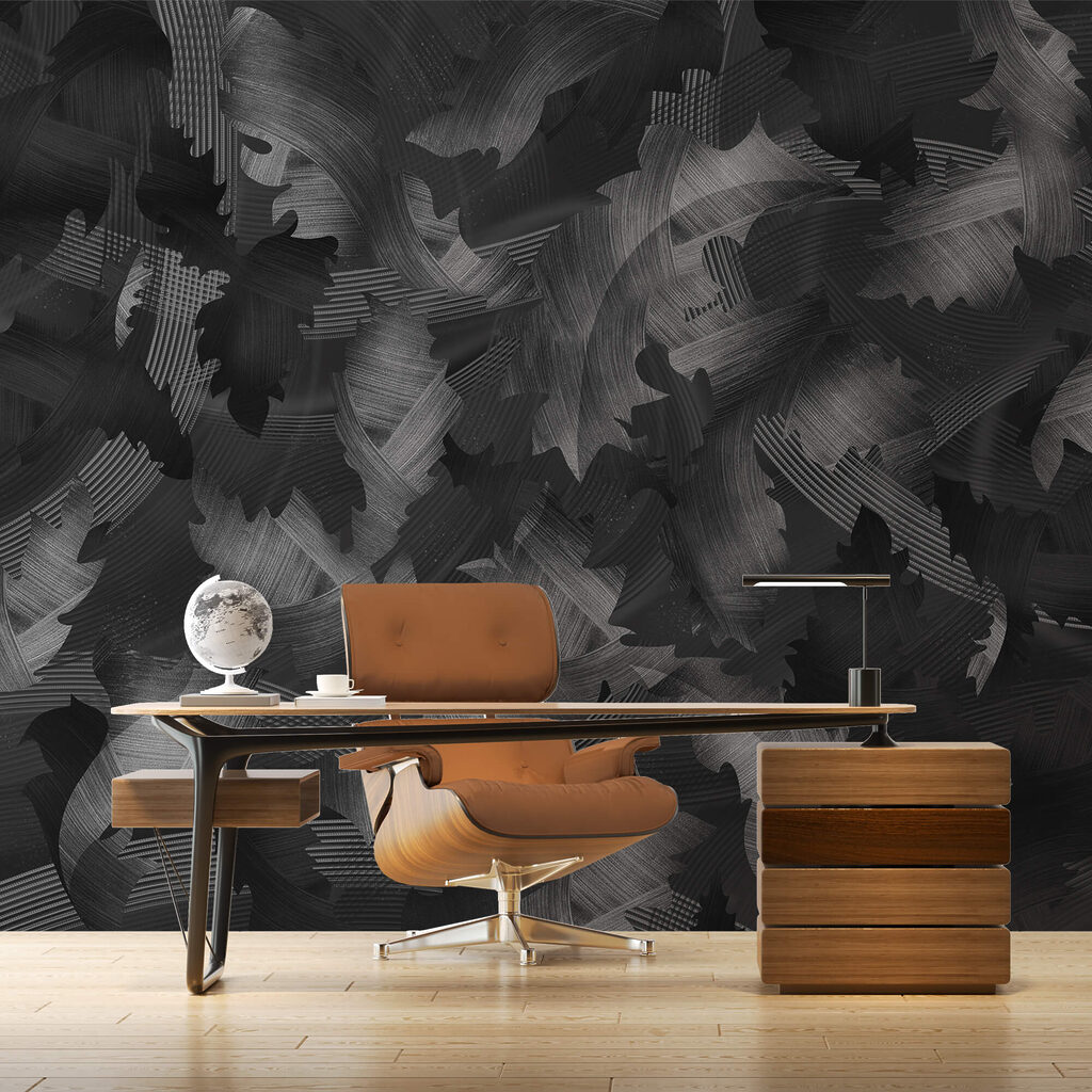 Černobílý vzor s listy