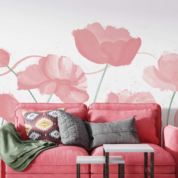 Jemně růžové květy v něžném pohybu