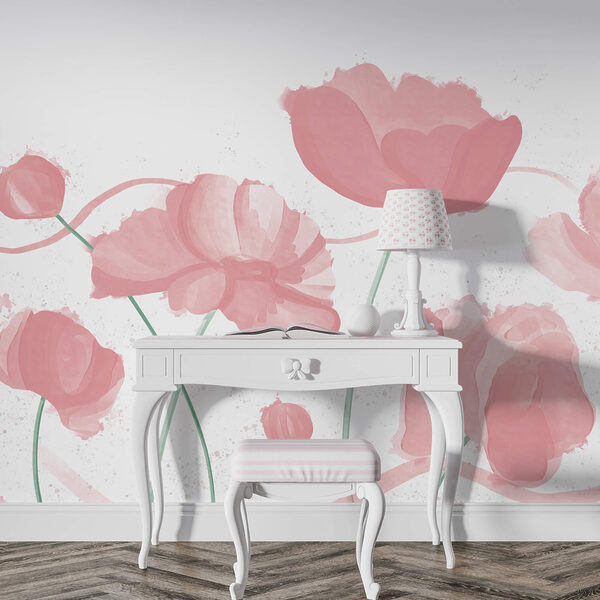 Jemně růžové květy v něžném pohybu