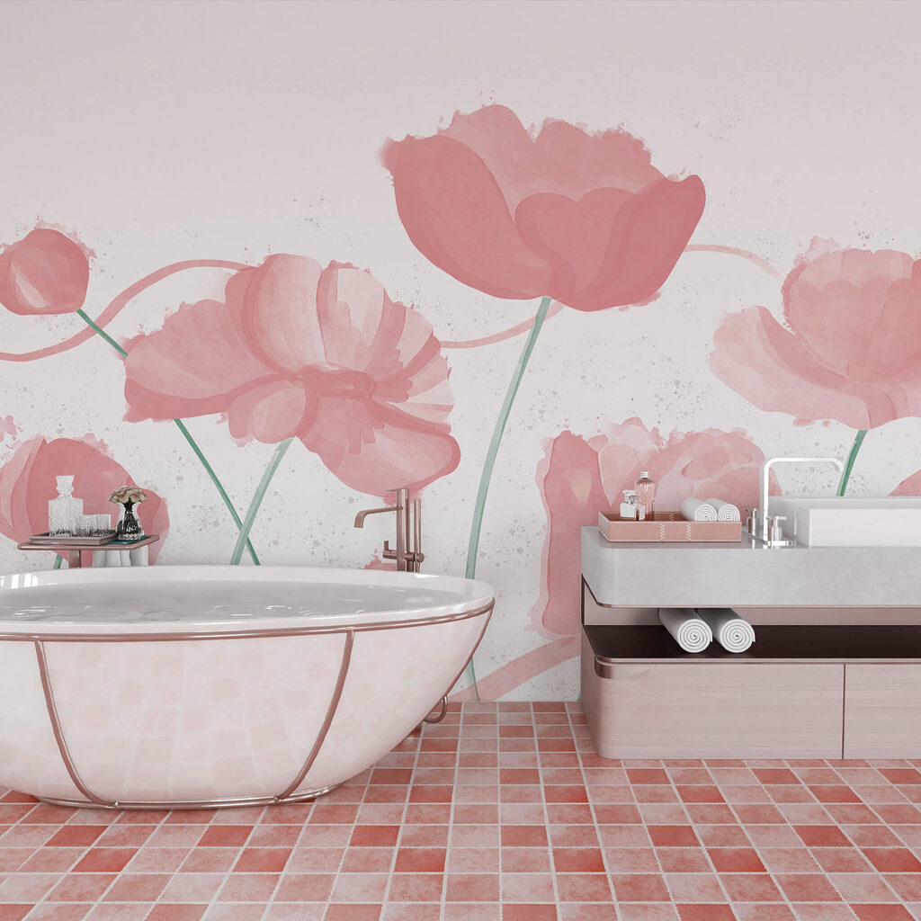 Jemně růžové květy v něžném pohybu