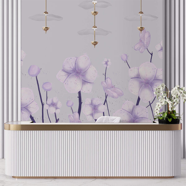 Skupina květin na bílém pozadí