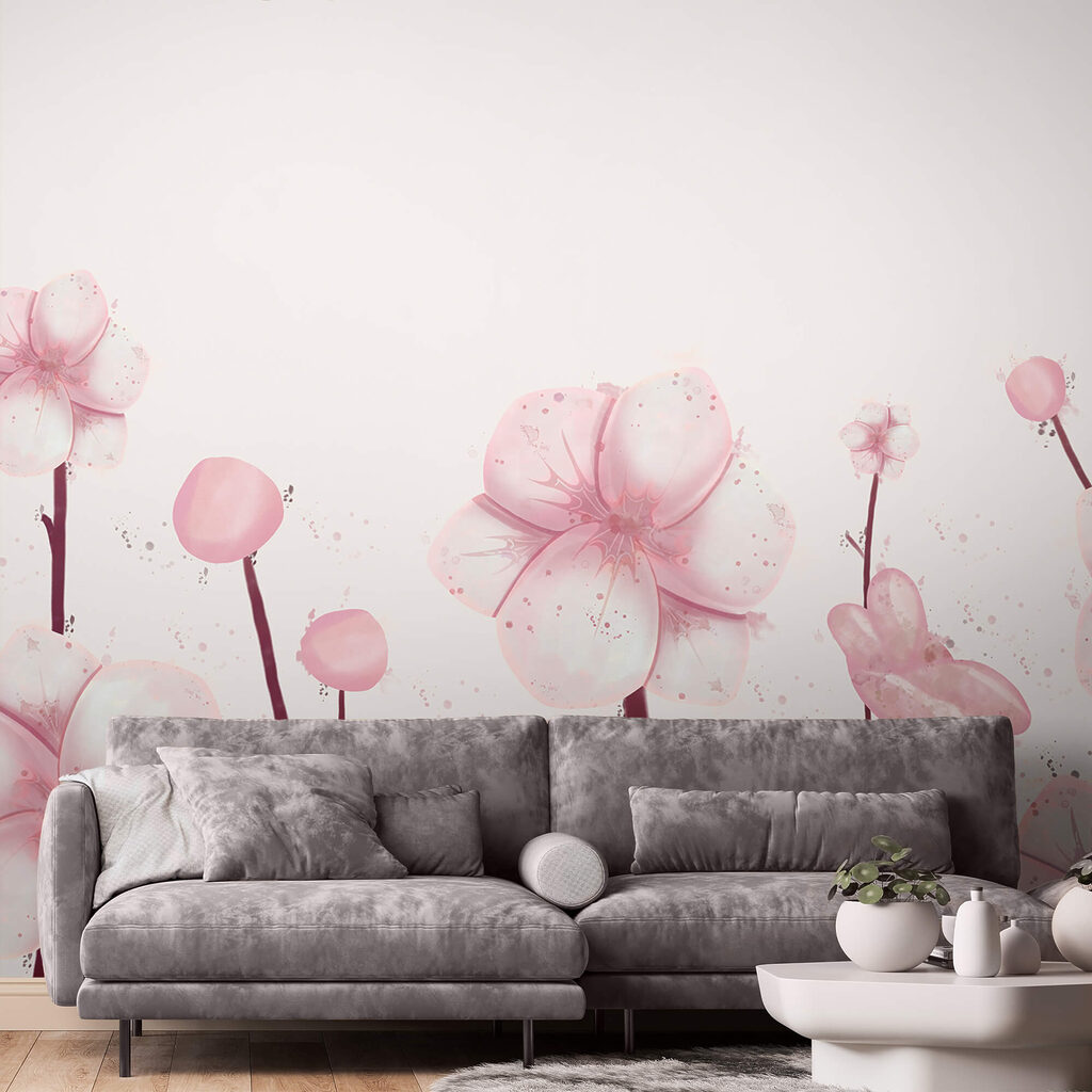 Skupina růžových květů