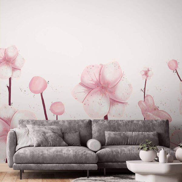 Skupina růžových květů