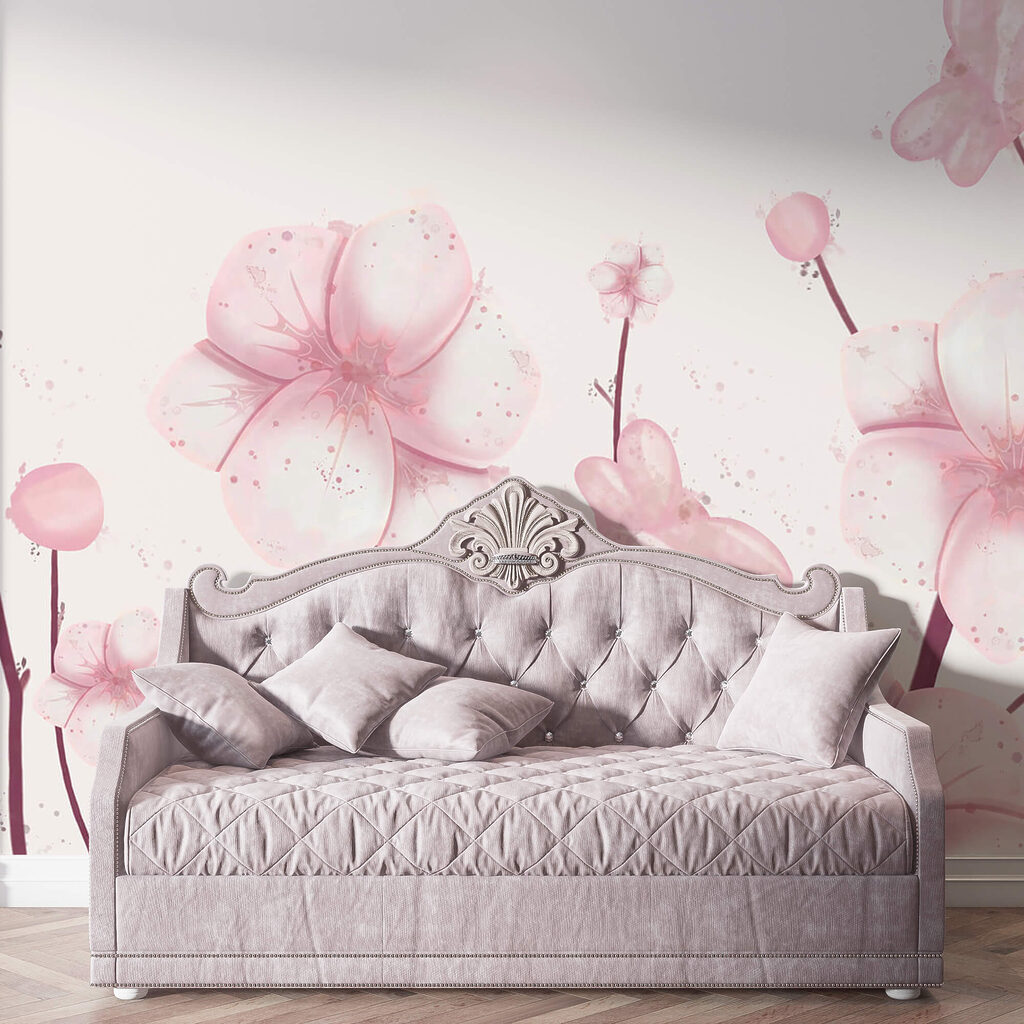 Skupina růžových květů