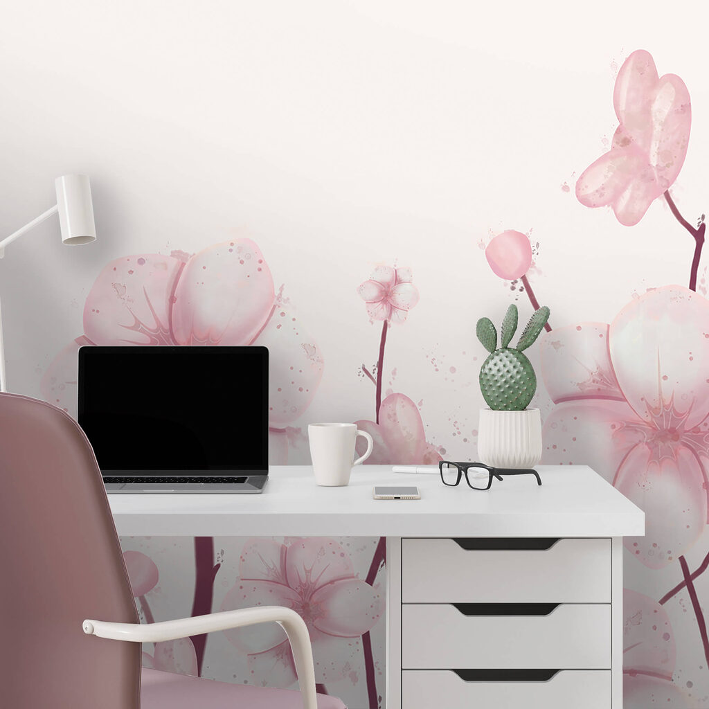 Skupina růžových květů