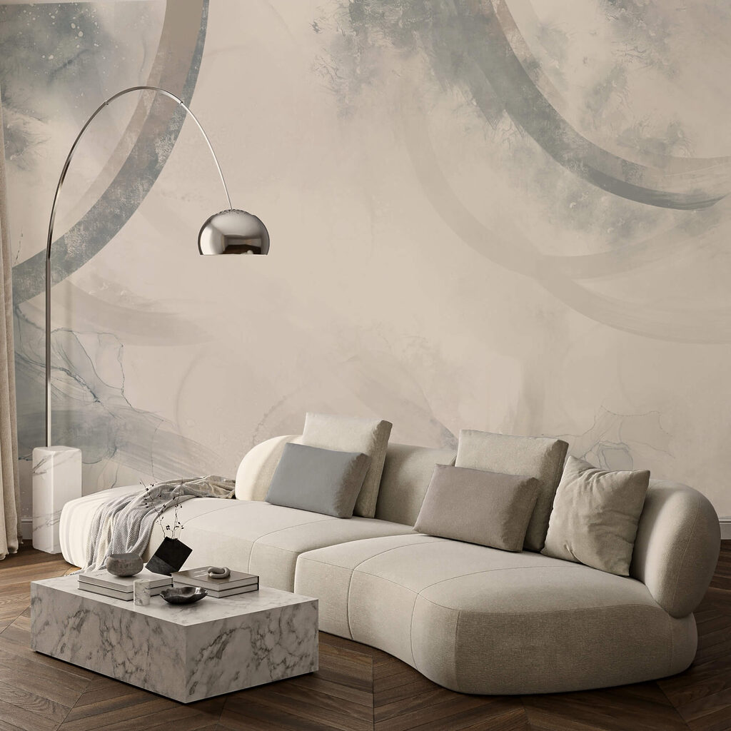 Bílé a šedé pozadí s černými a bílými kruhy