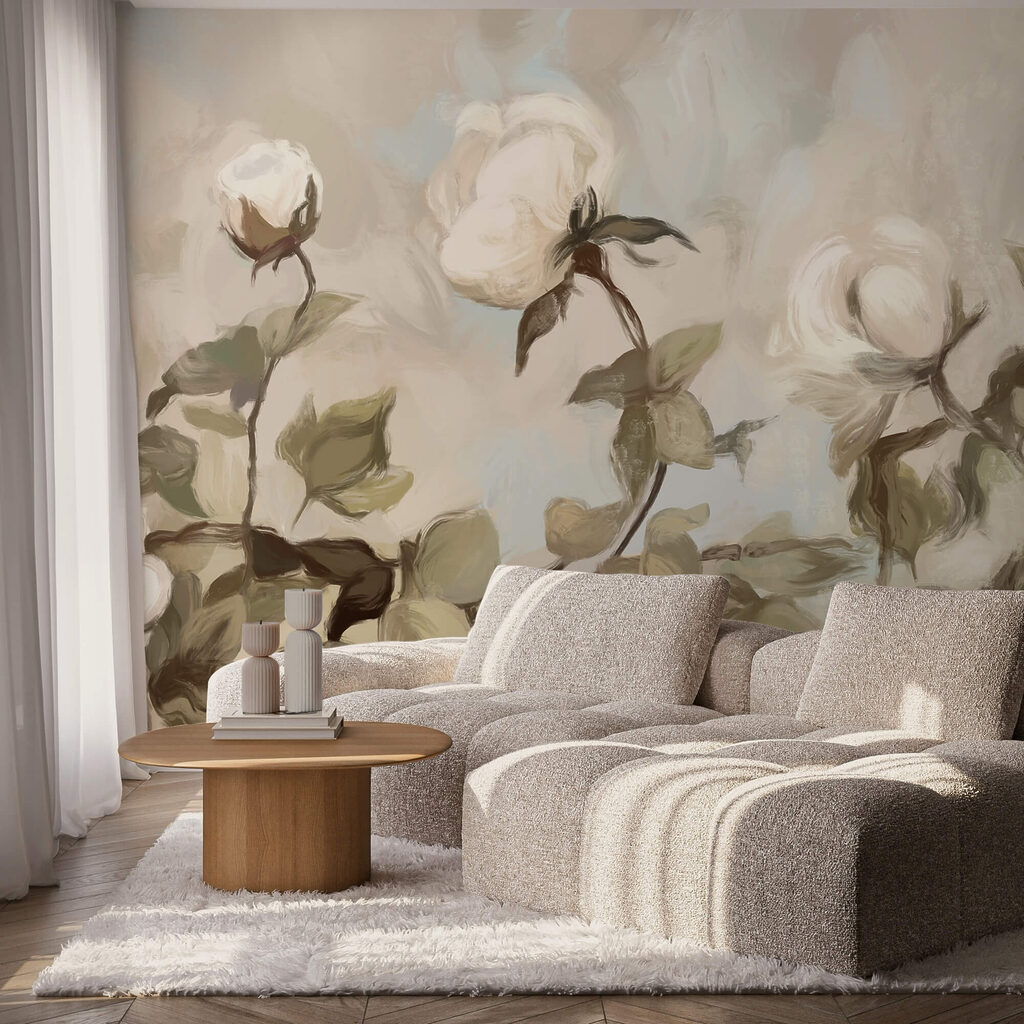 Malba bílých květů a listů Malba bílých květů a listů