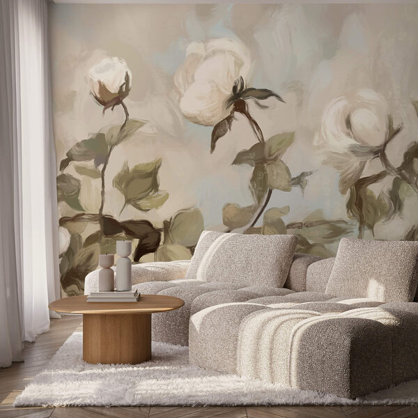 Malba bílých květů a listů Malba bílých květů a listů