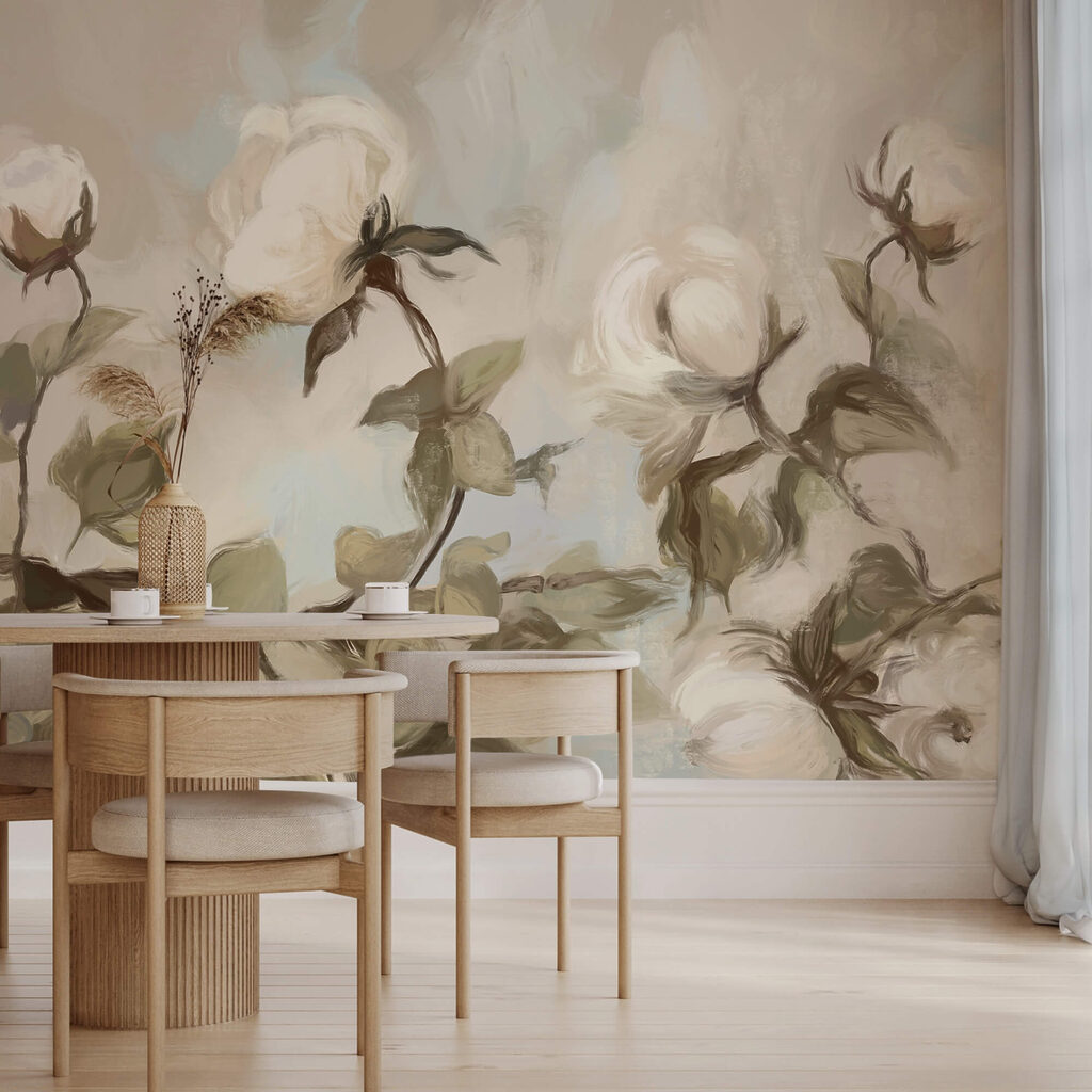 Malba bílých květů a listů Malba bílých květů a listů