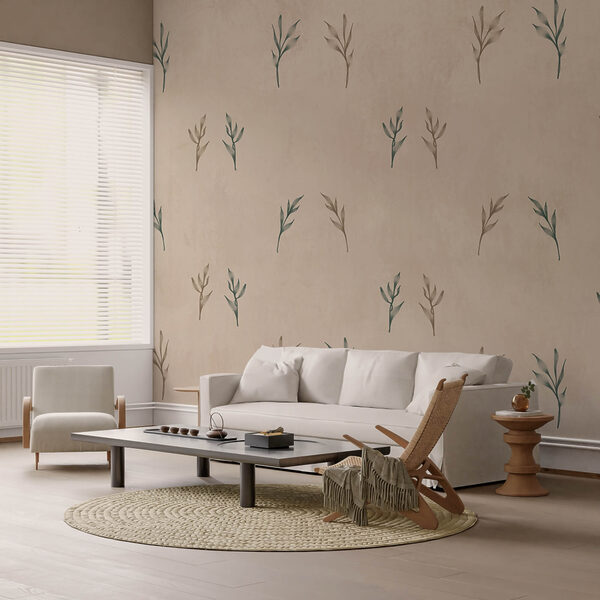 Vzor listů na béžovém pozadí