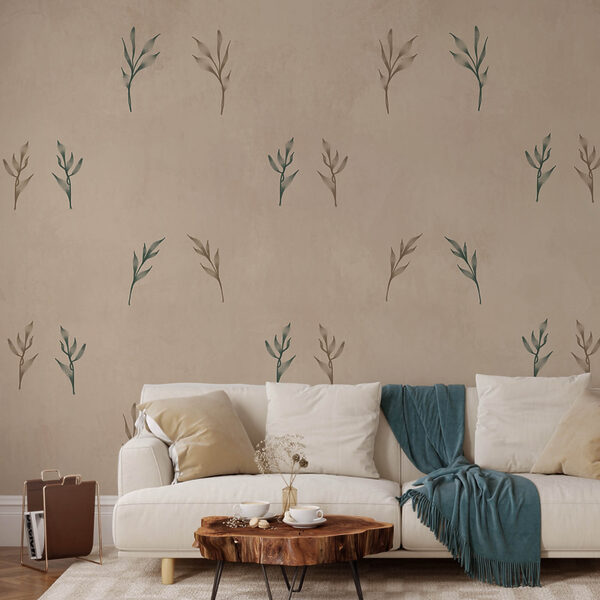 Vzor listů na béžovém pozadí