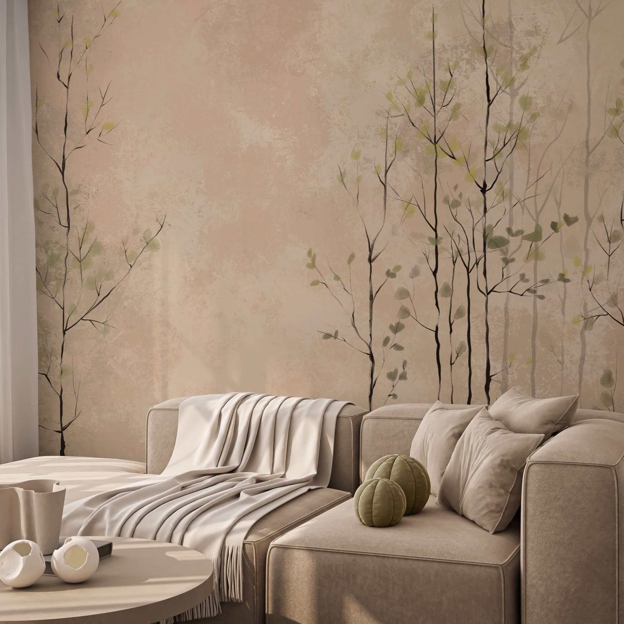 Skupina stromů s listy