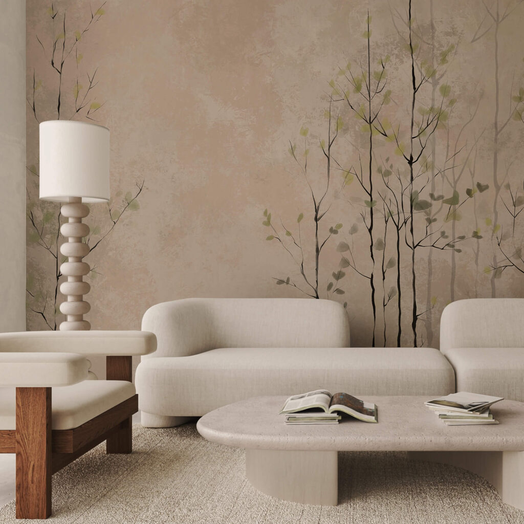 Skupina stromů s listy