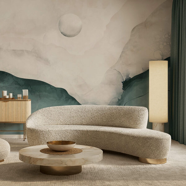 Fototapeta Fototapeta Obraz hory s měsícem na obloze (Katalogové číslo: t00298)