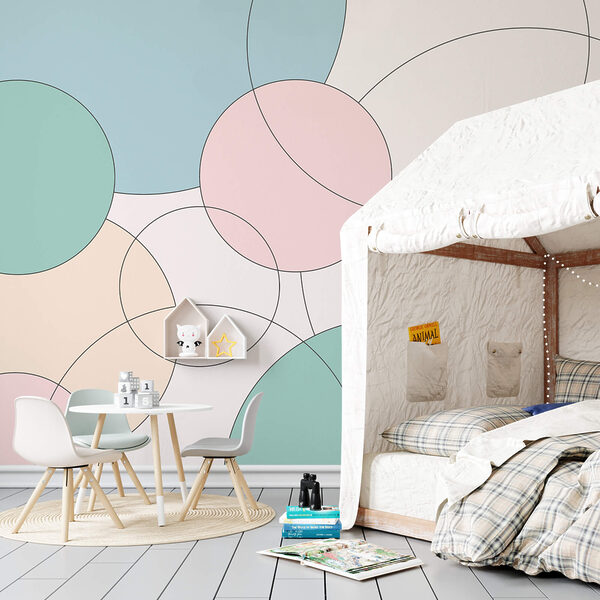 Fototapeta Fototapeta Vzor kruhů a listů (Katalogové číslo: t00373v1)